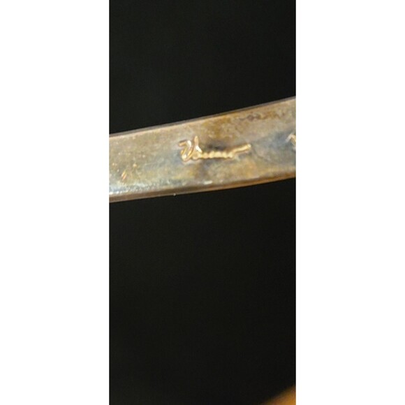 Vintage Sterling Necklace Rigid V Choker Collar, Designer Signed - Picture 8 of 8